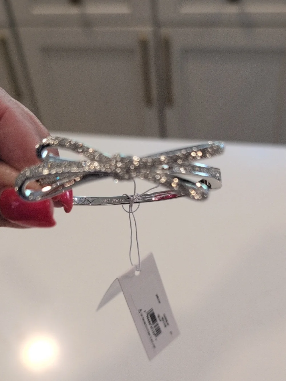 Kate Spade Silver And Crystal Bow Bangle Bracelet. NWT - Picture 5 of 8